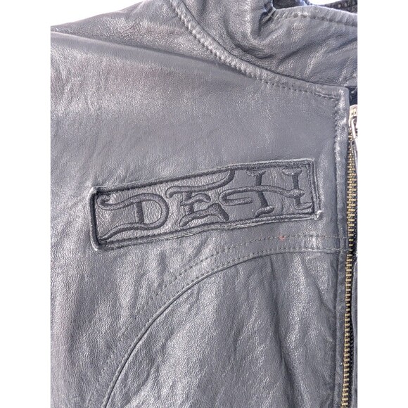 Ed Hardy by Christian Audigier Women's S Black Leather Jacket World Tour Skull - Picture 4 of 16